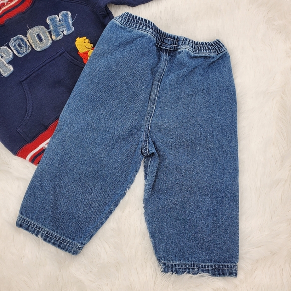 Vintage Disney Kids Navy Blue Pooh Sweatshirt With Pants 18 Months - Picture 11 of 11
